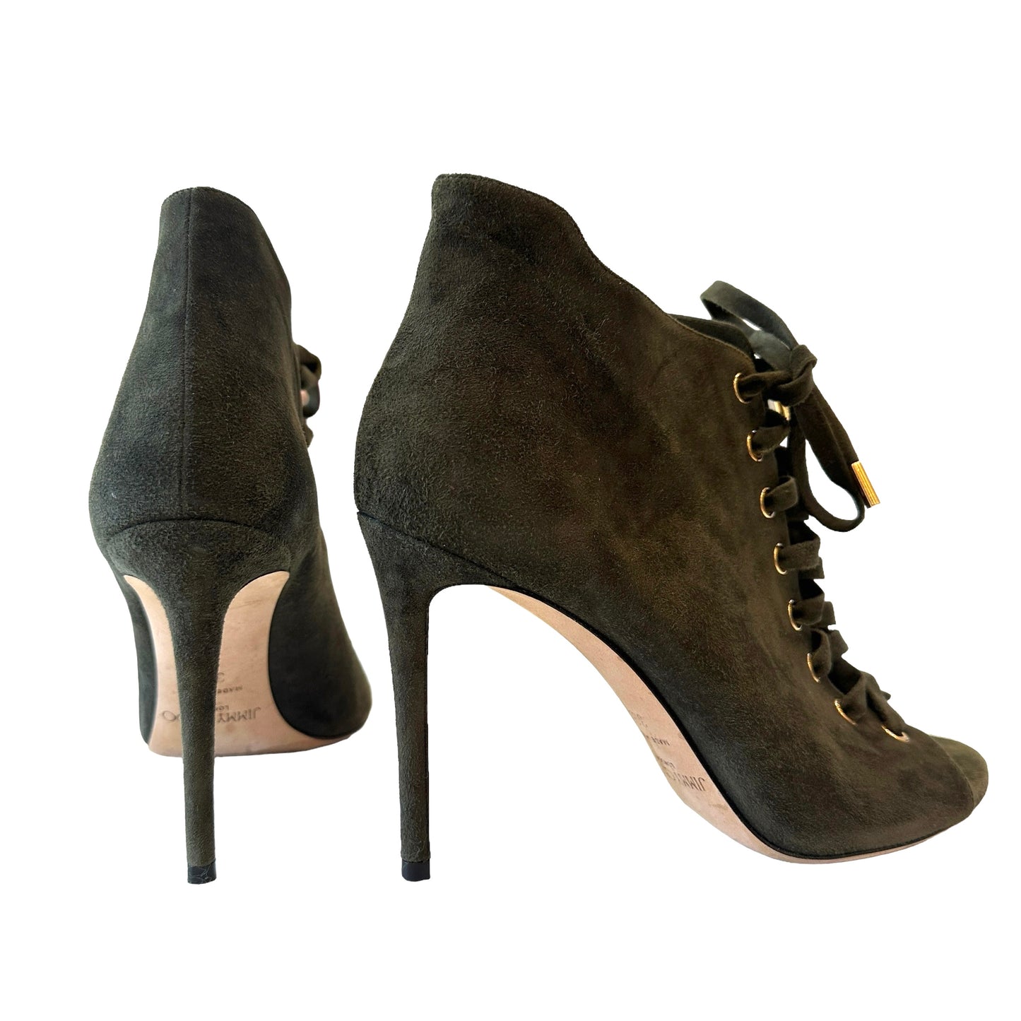 Green Suede Heels - 9.5