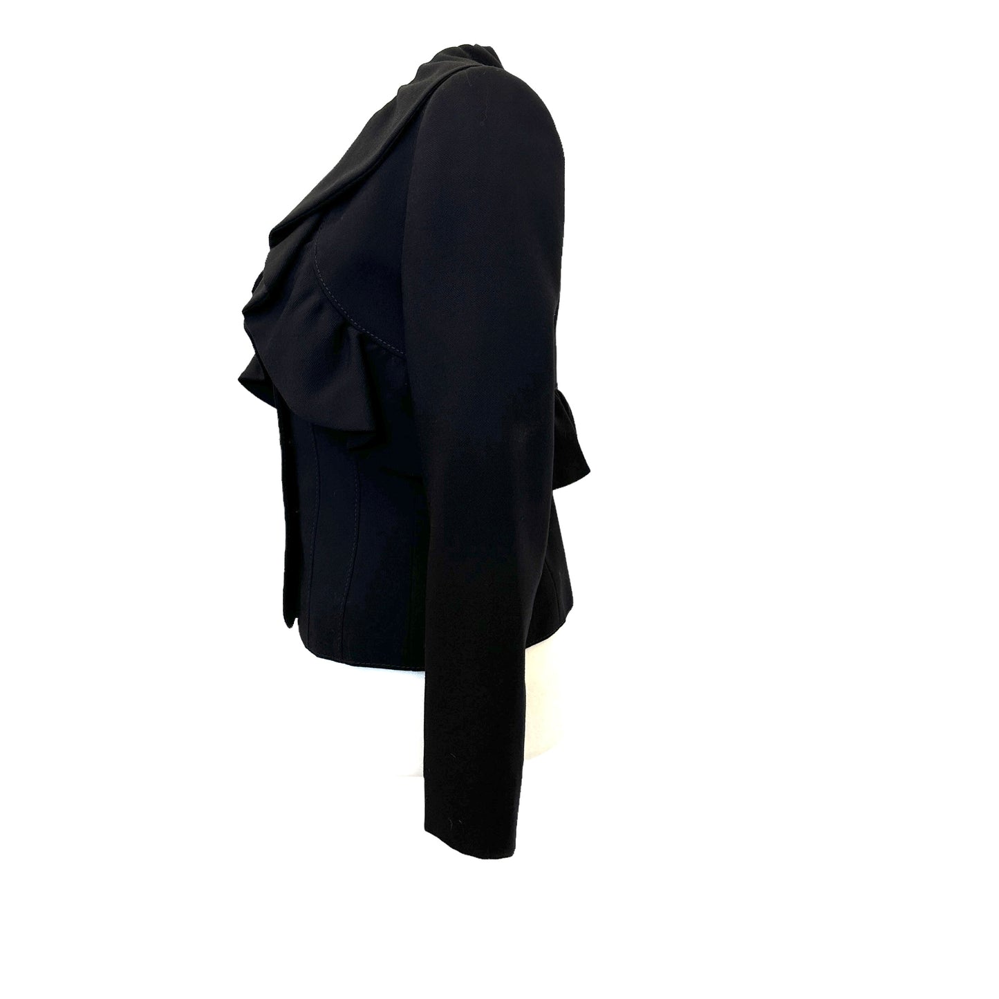 Black Blazer w/Ruffles - S