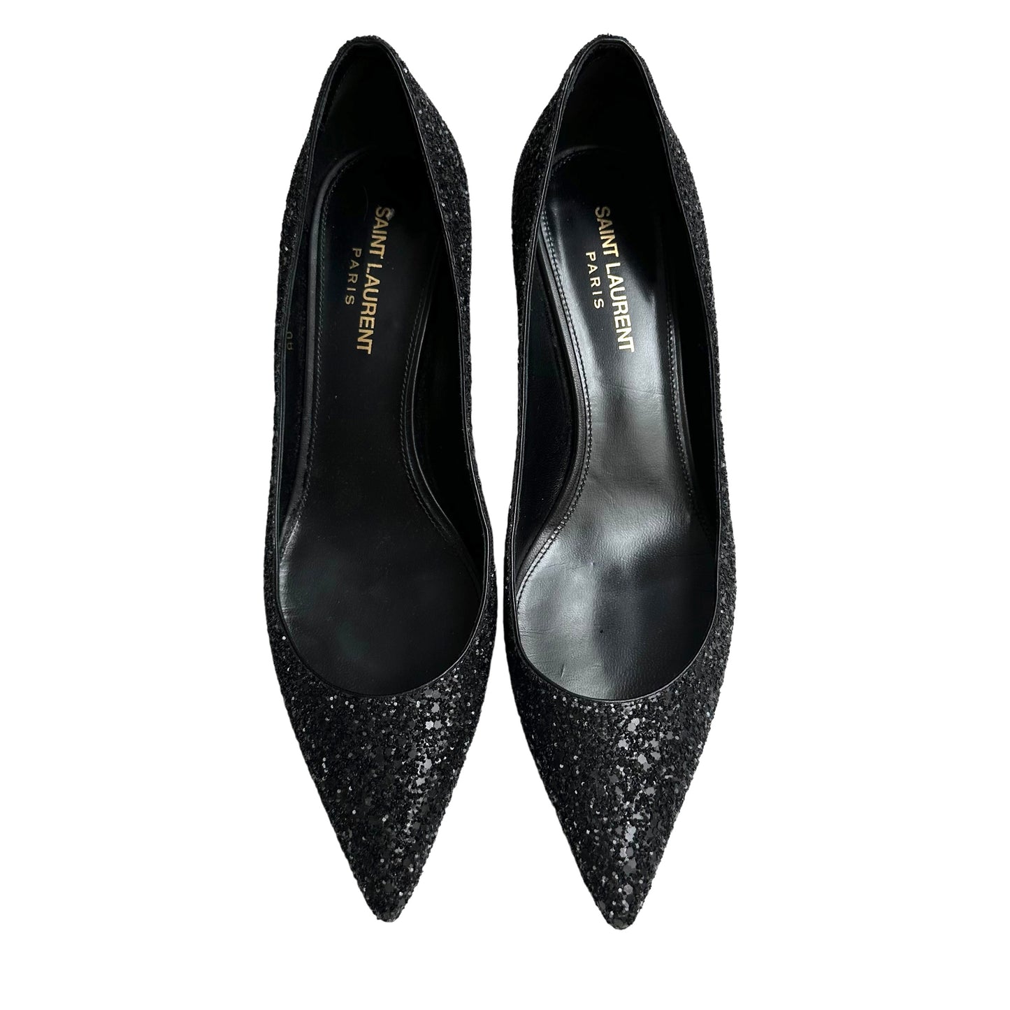 Black Sparkly Matte Heels - 9
