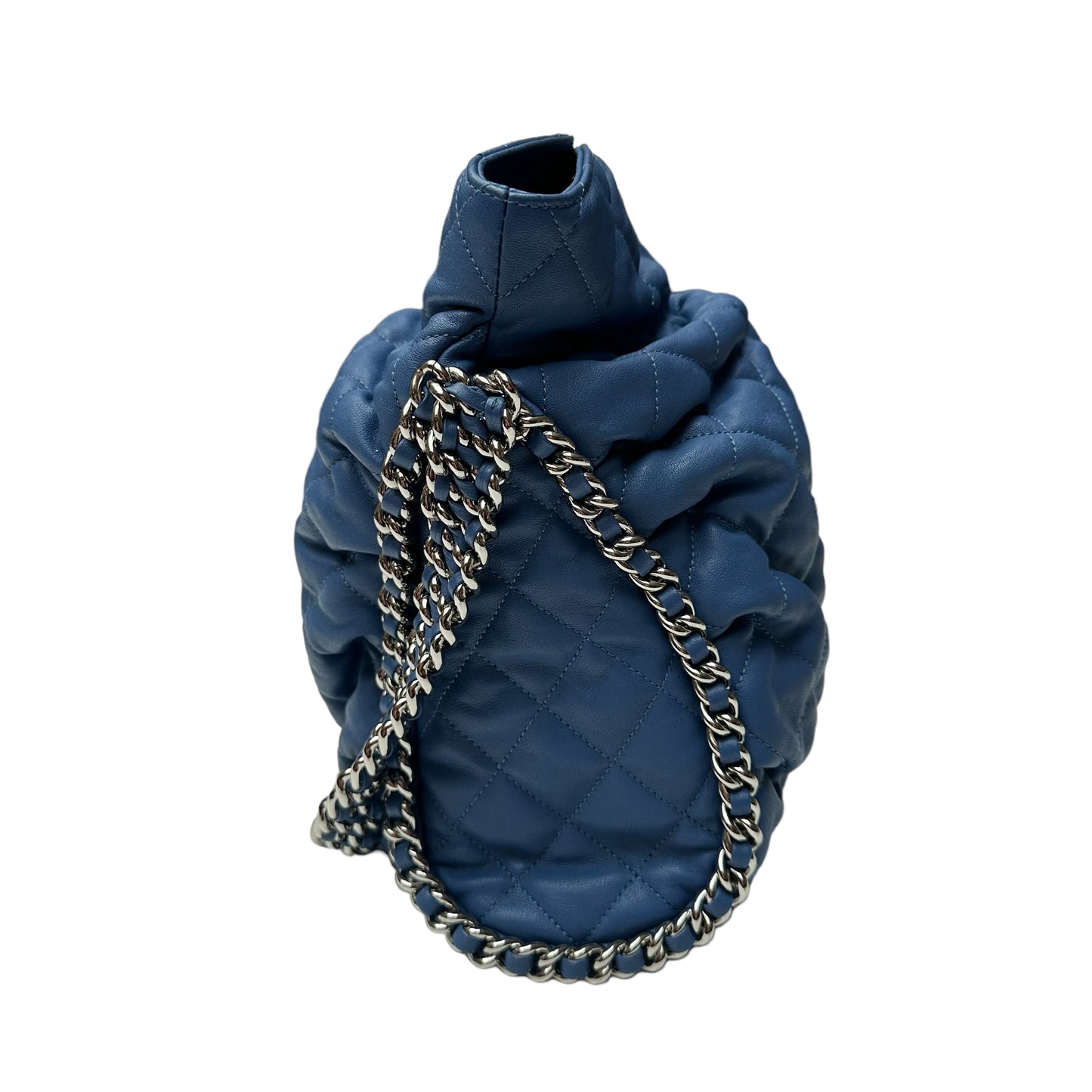 Blue Leather Hobo Bag