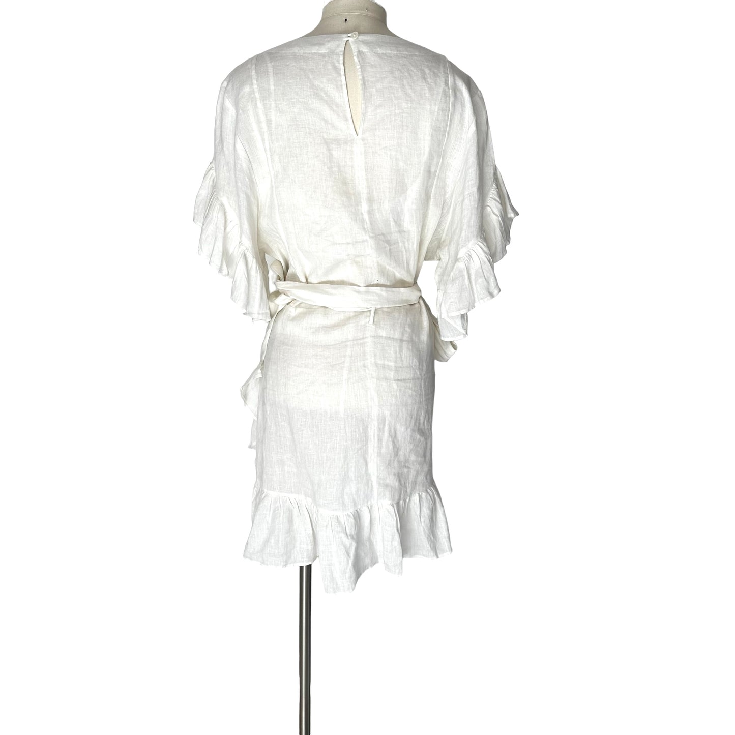 White Linen Dress - L