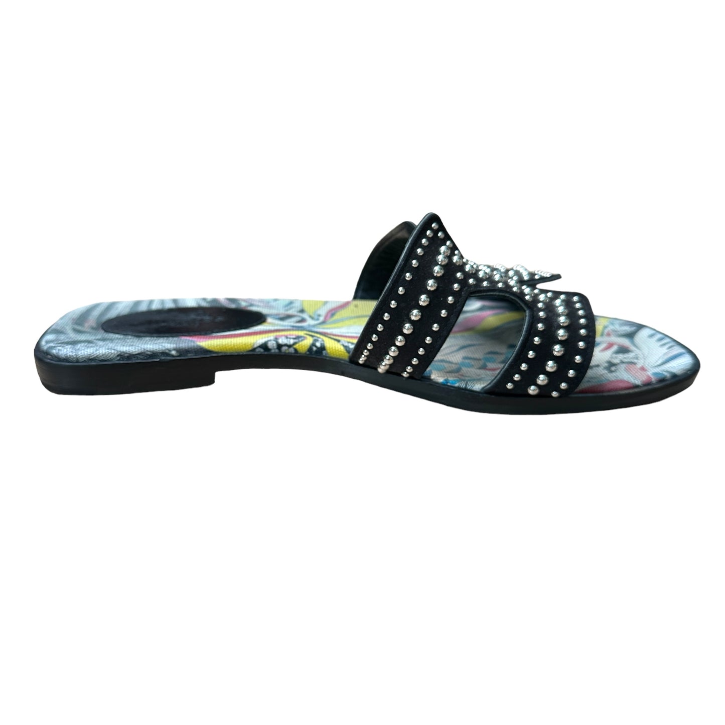 Black Studded Oran Sandals - 8