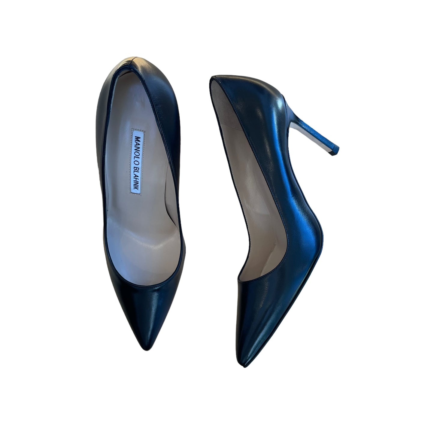 Black Pointed Toe Stiletto Heel - 7