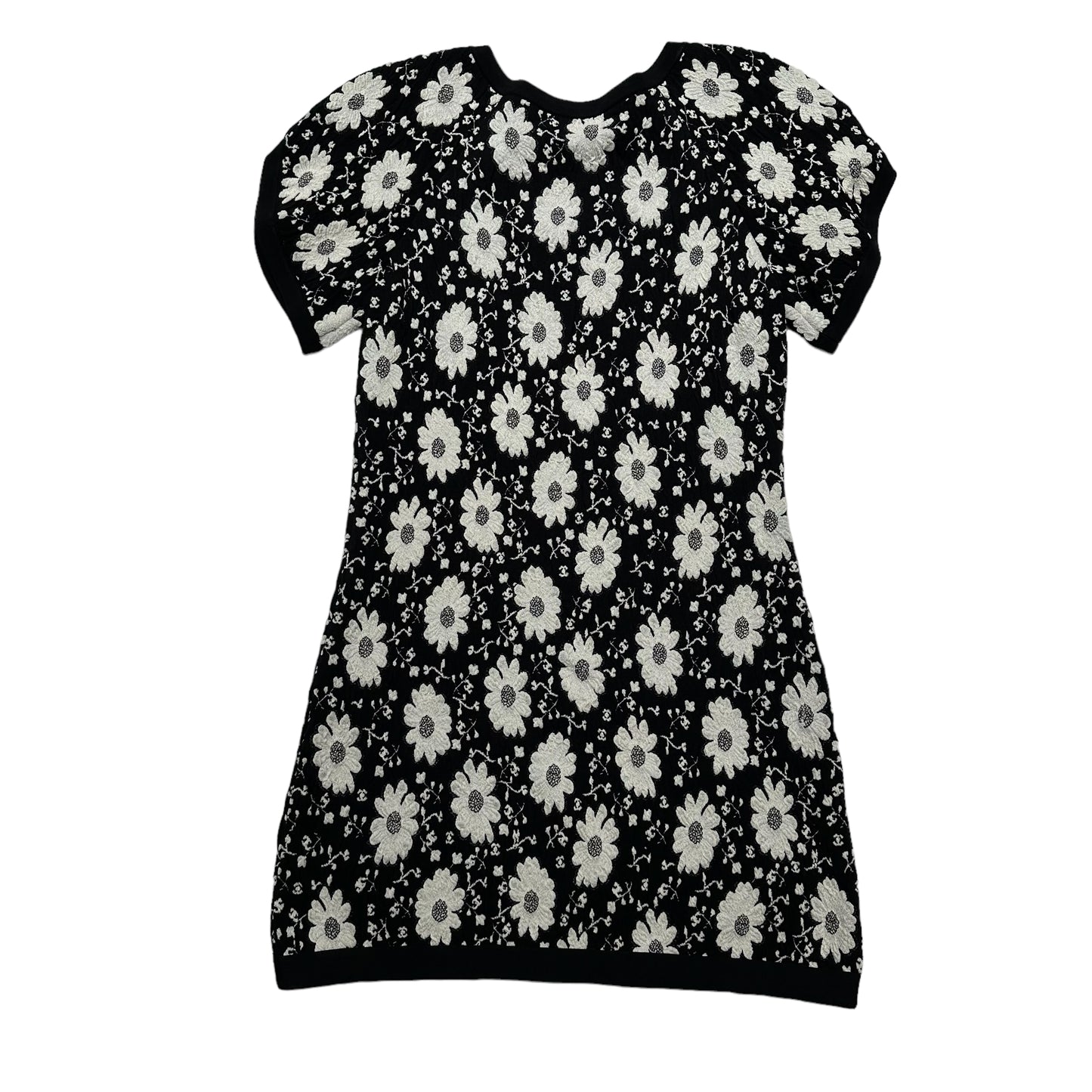 Black & White Floral Dress w/Logo - L