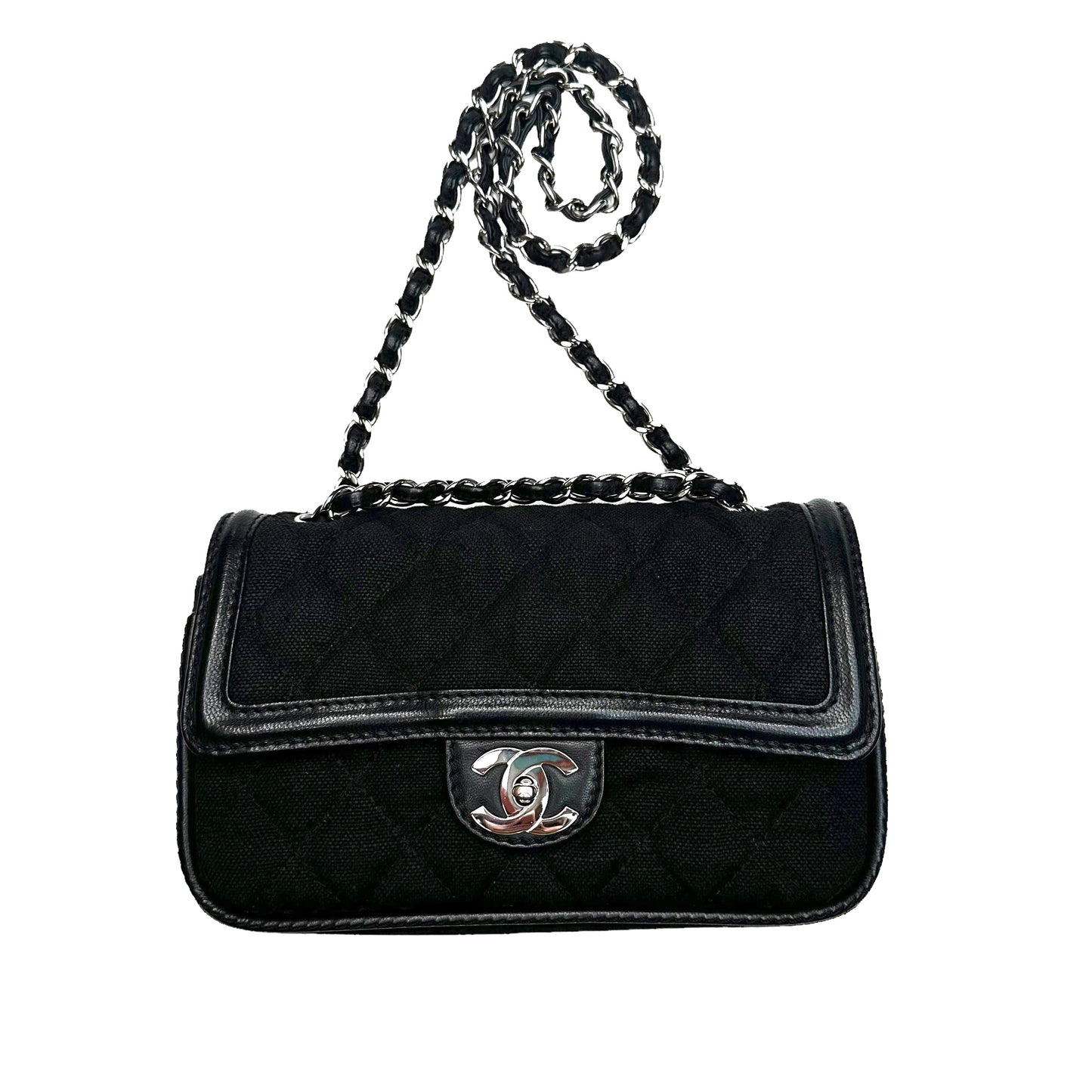 Dark Wash Denim Flap Bag