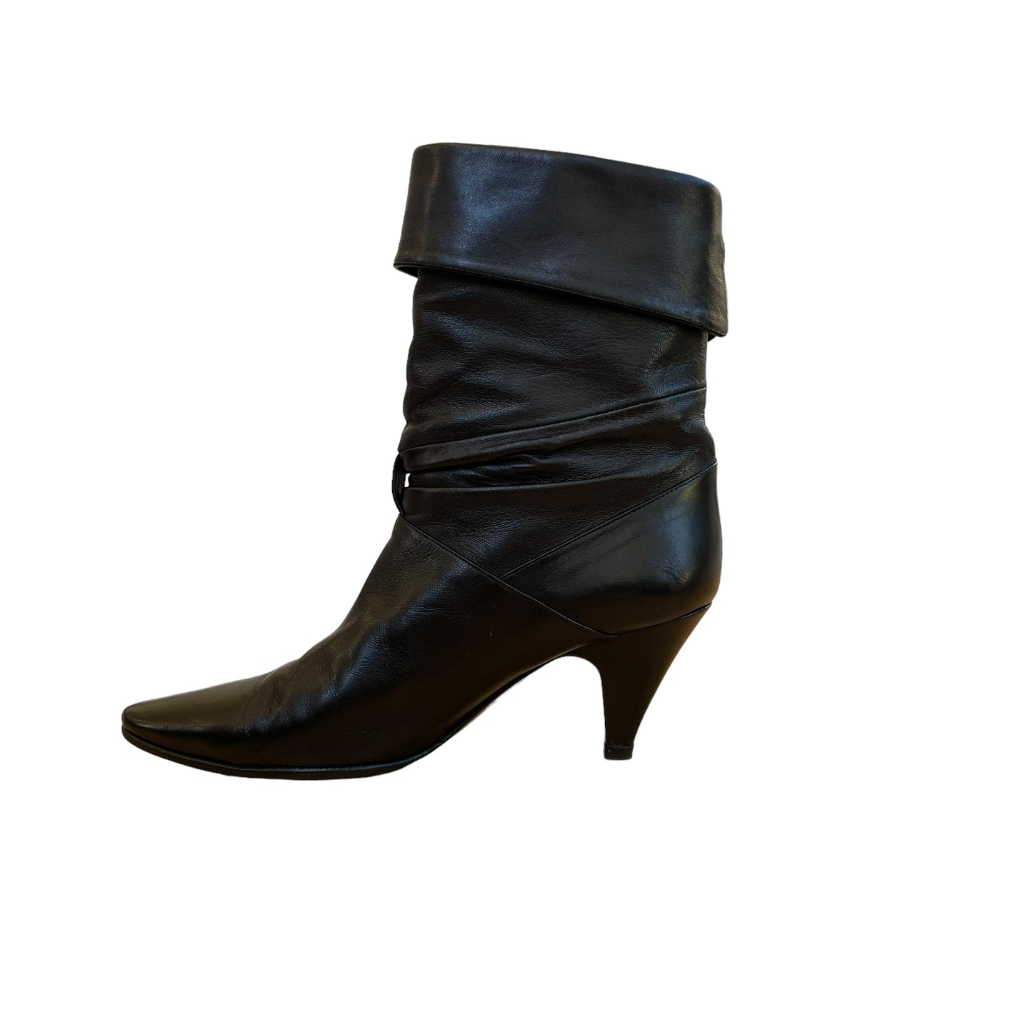 Scrunched Kitten Heel Boots - 7.5