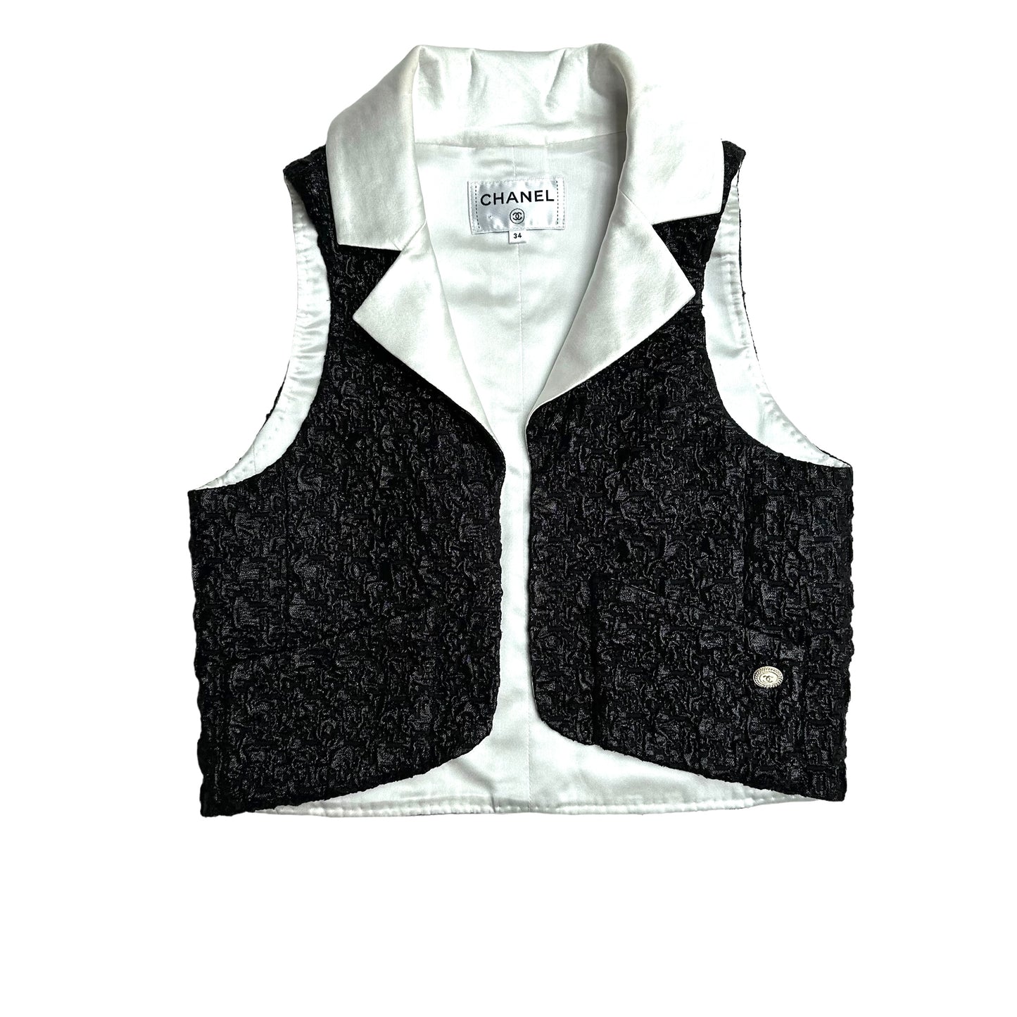 Black Crinkled Vest - XS