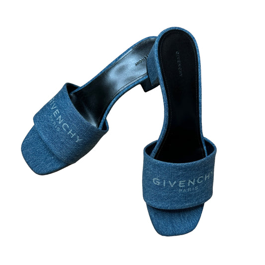 Blue Logo Denim Mules