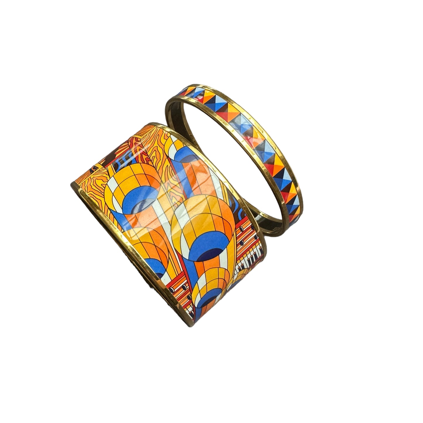 Extra Enamel & Gold Bangle - S