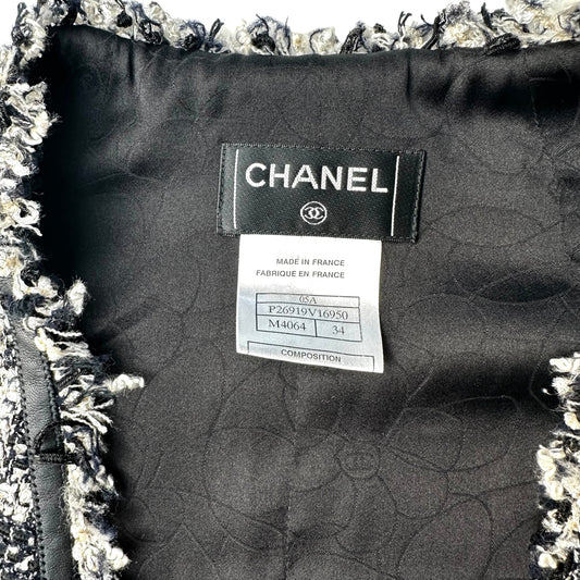 Black & White Tweed Vest - XS