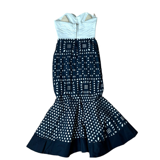 Navy & White Mermaid Dress - S