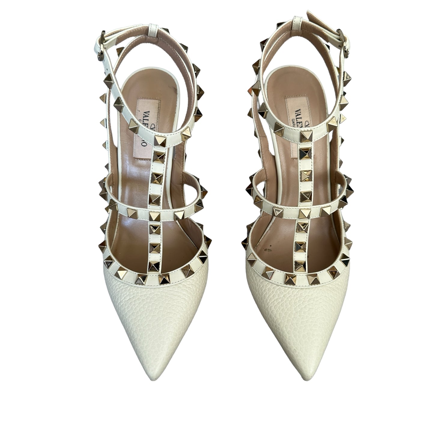 Cream Rockstuds Heels - 7.5