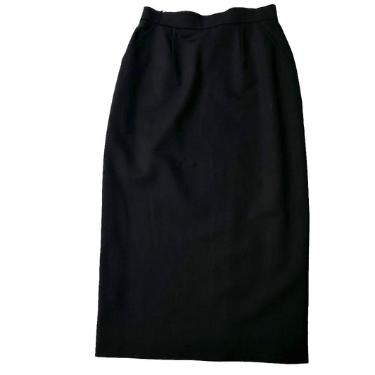 Black Pencil Skirt w/CC Buttons - S