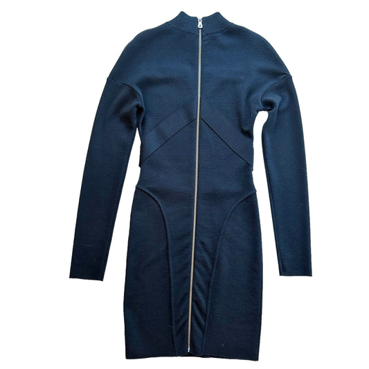 Gold Zipper Black Dress - M