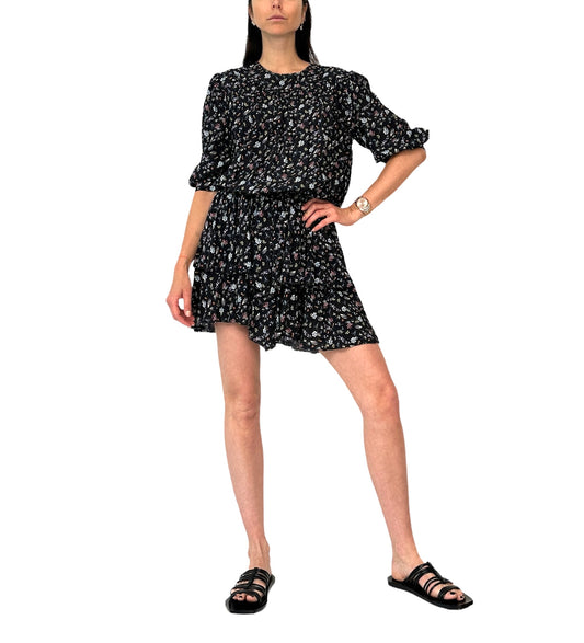 Black Floral Dress - L