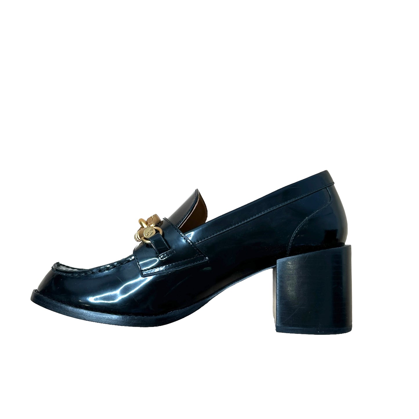 Black Heels Loafers - 8.5