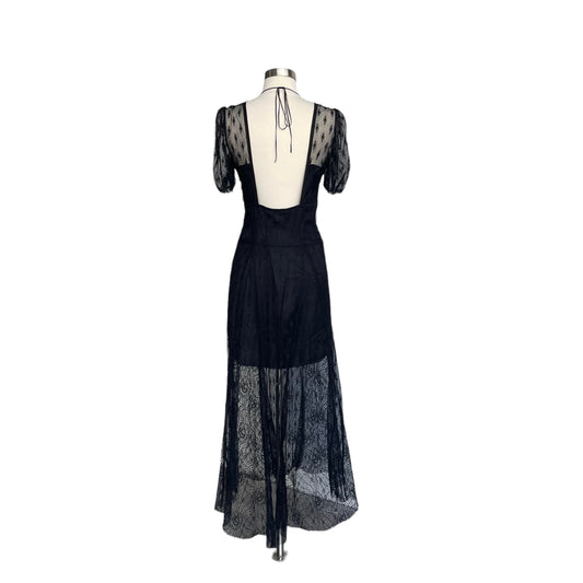 Black Sheer Lace Dress - S