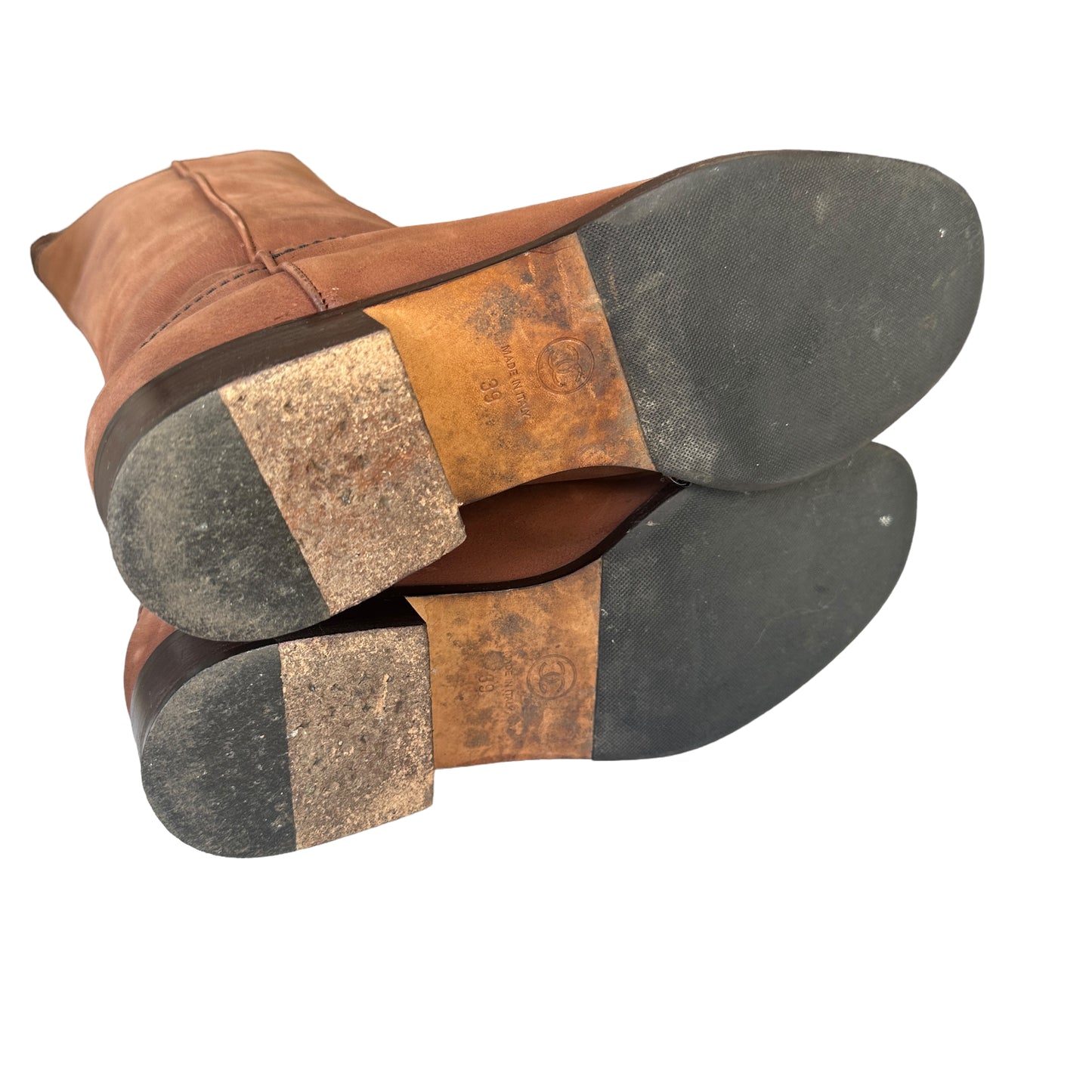 Tall Brown Nubuck Boots - 9