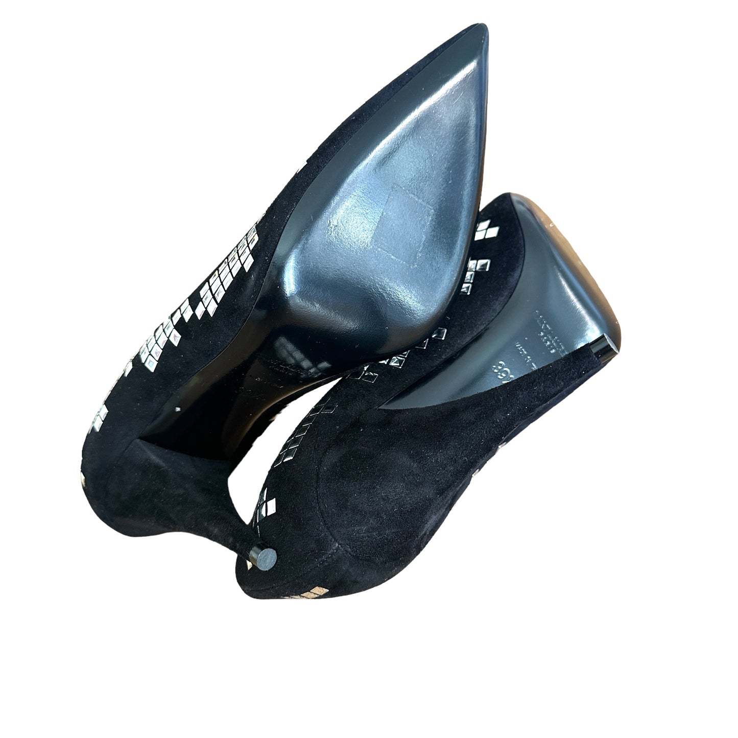 Studded Black Heels - 9.5