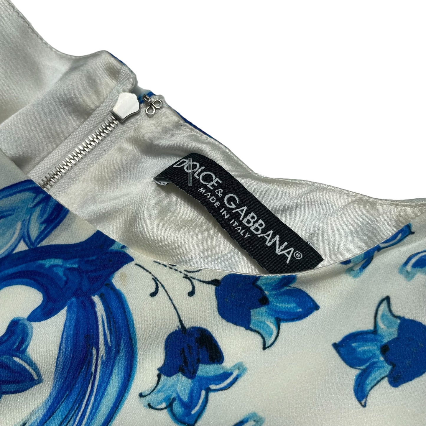 Blue & White Iconic DG Print Dress - L