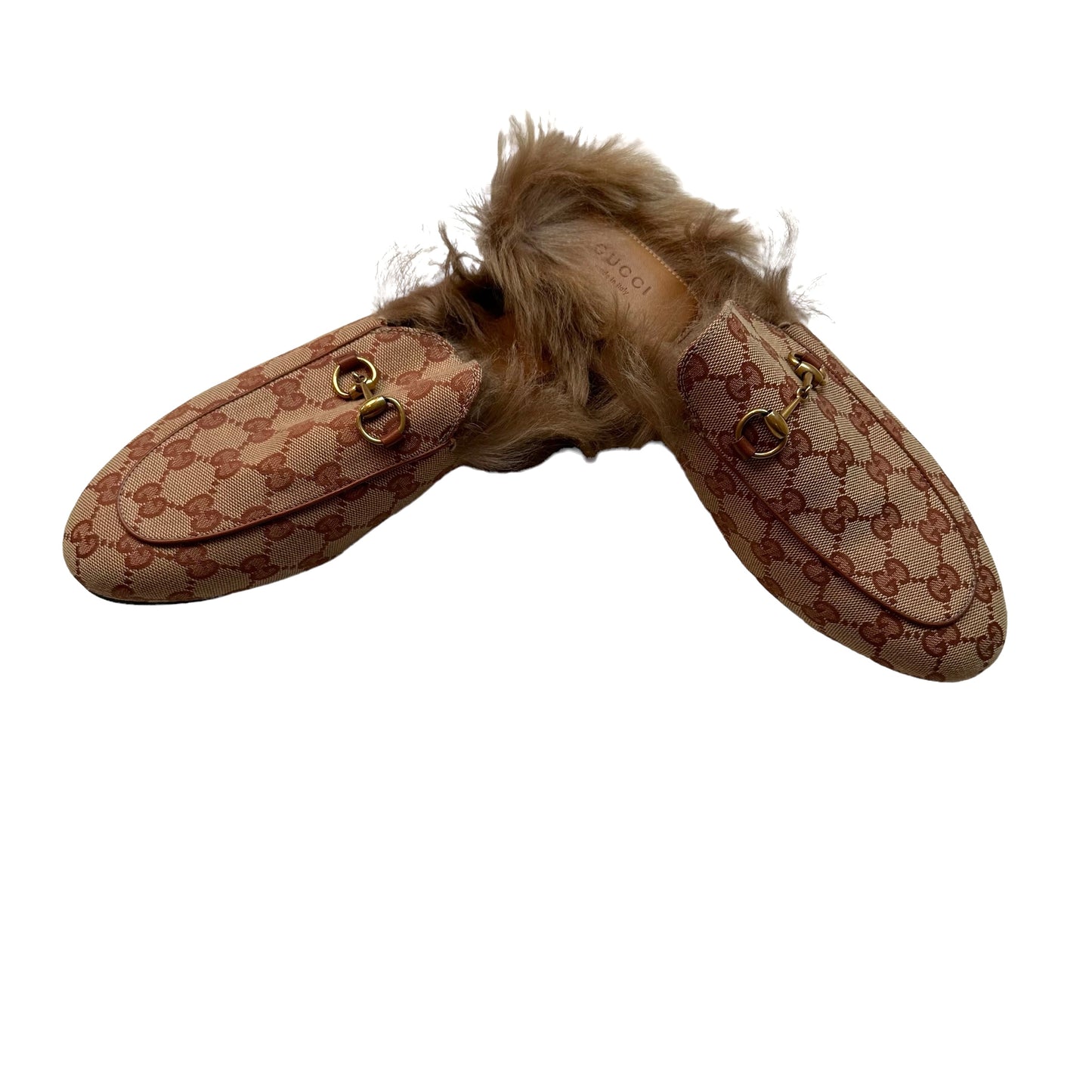 Monogram Canvas Princetown Slides w/Fur - 11