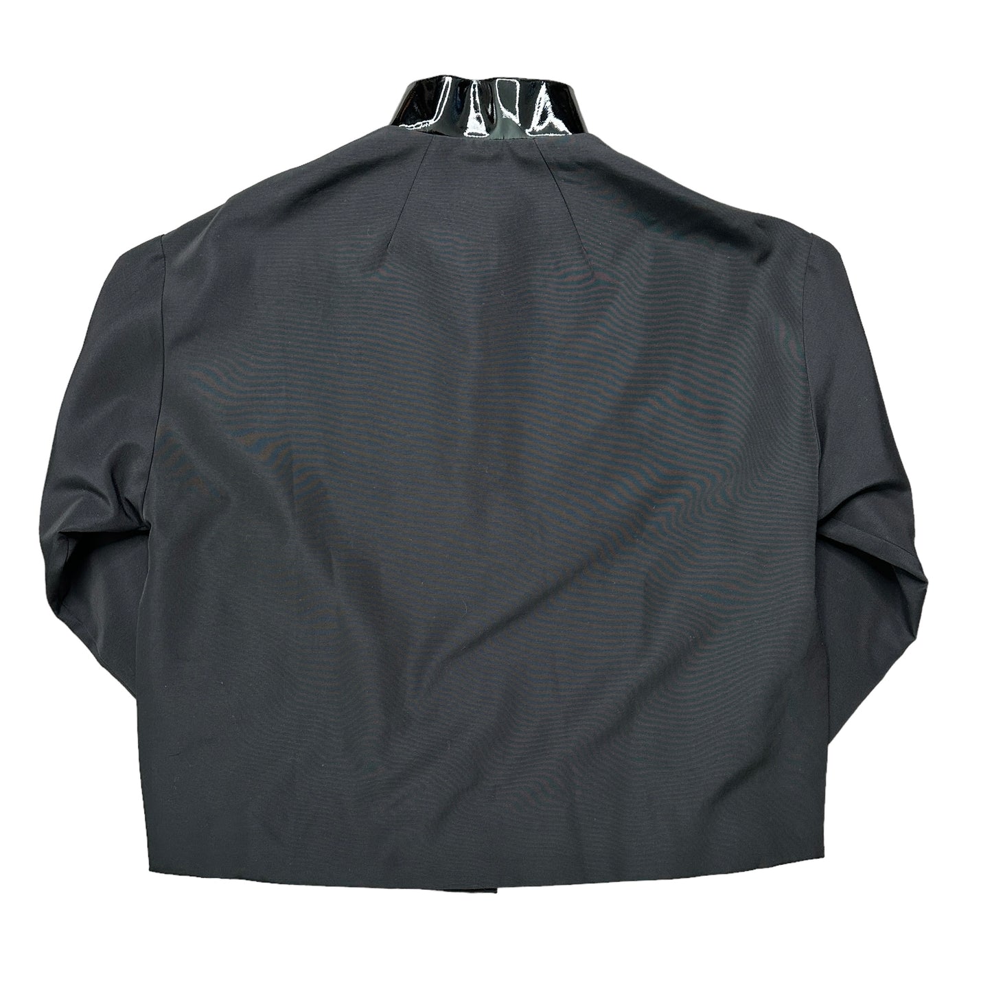 Black Cape with Patent Leather Collar - S