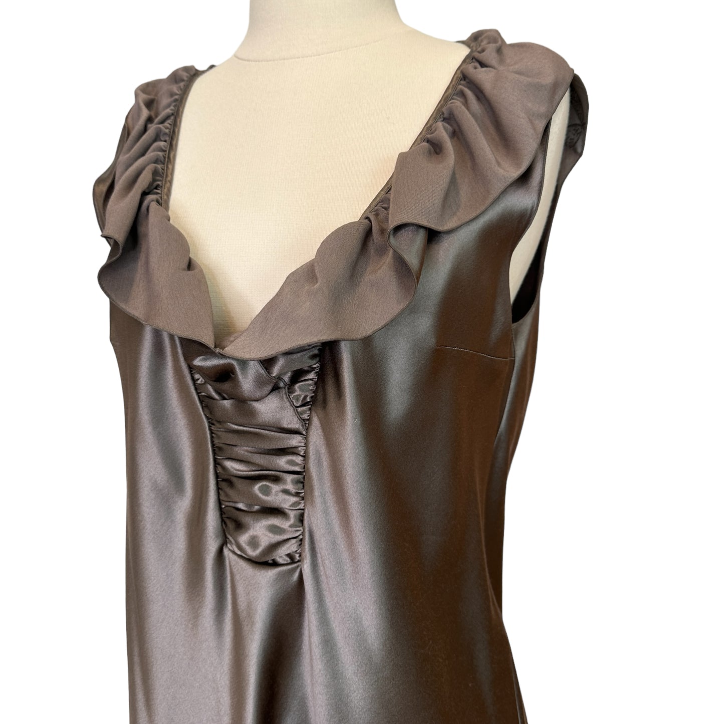 Taupe Silk Dress - L