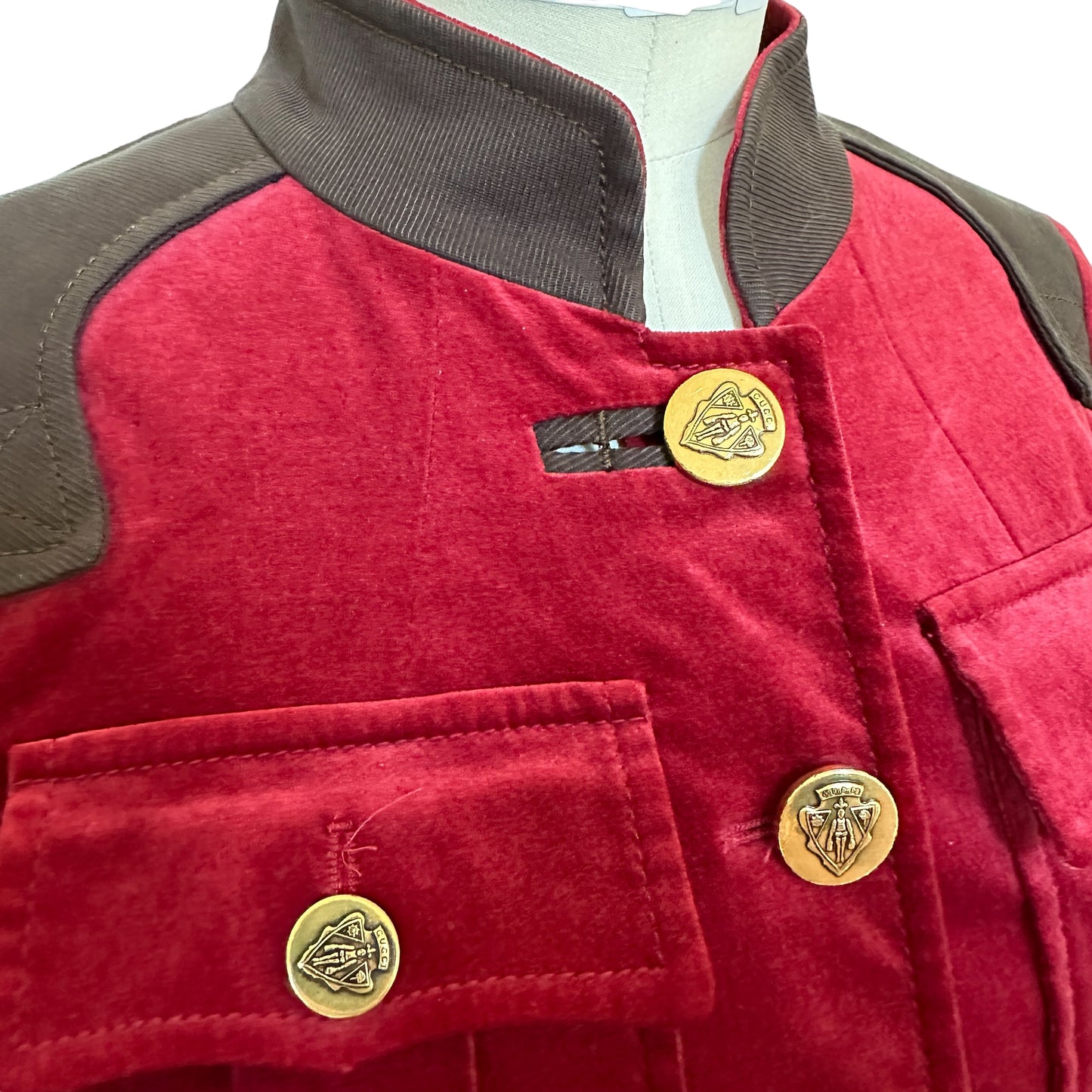 Vintage Red Velvet Jacket - M