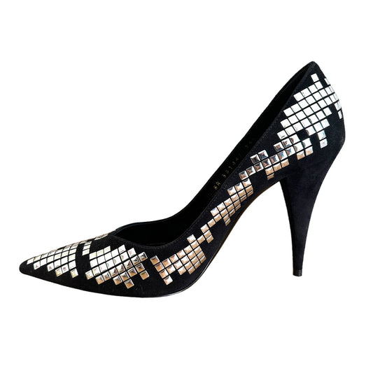 Studded Black Heels - 9.5