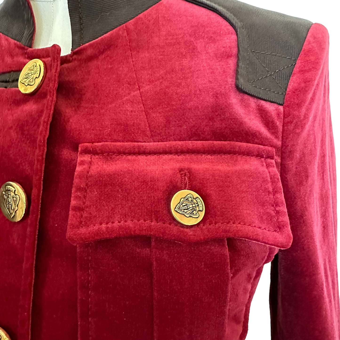 Vintage Red Velvet Jacket - M