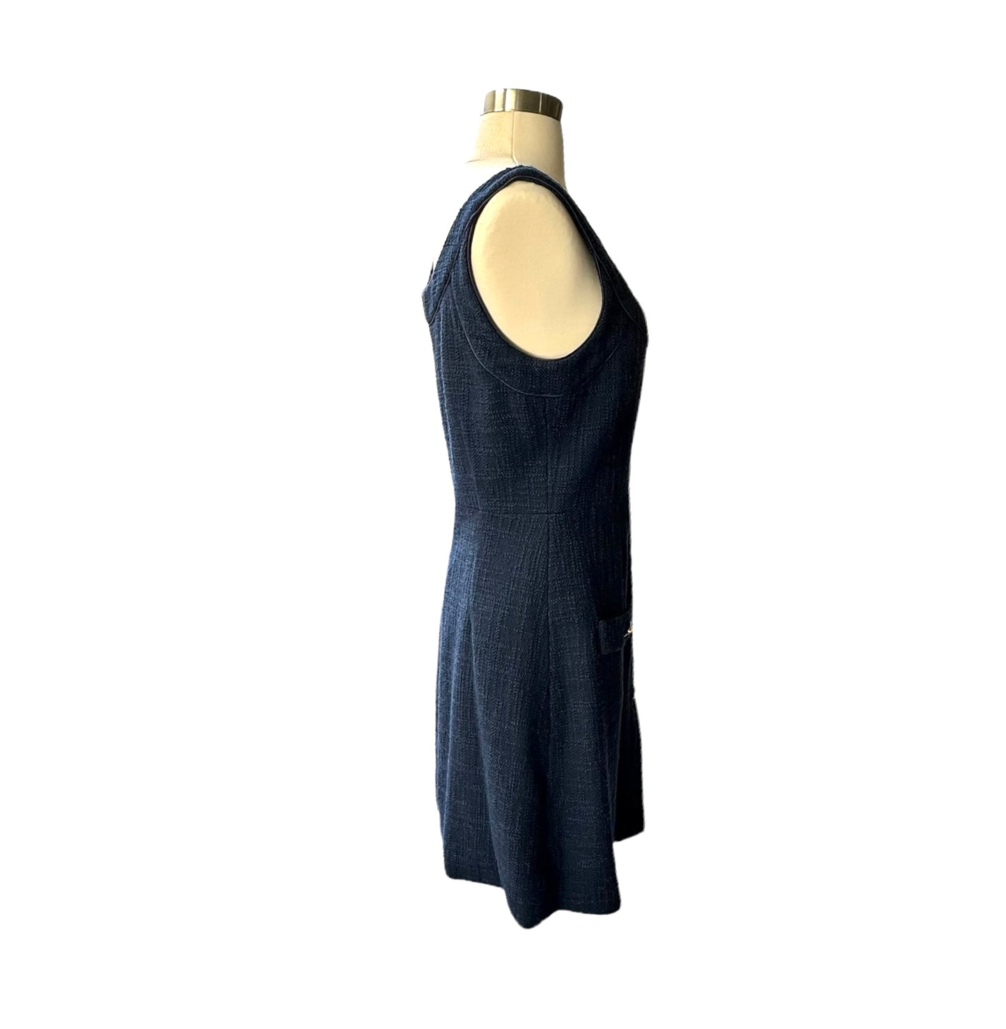Blue Tweed Navy Dress - M