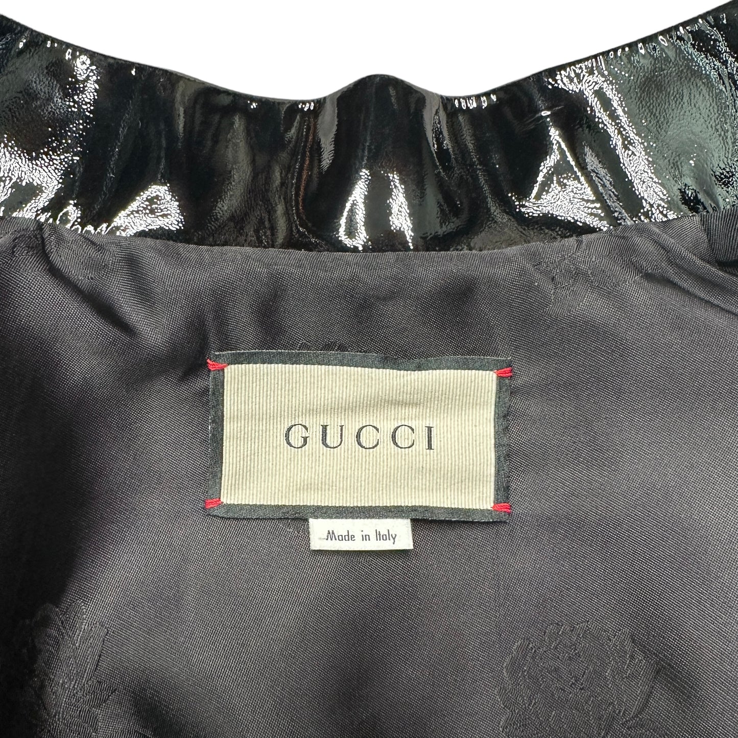 Black Cape with Patent Leather Collar - S