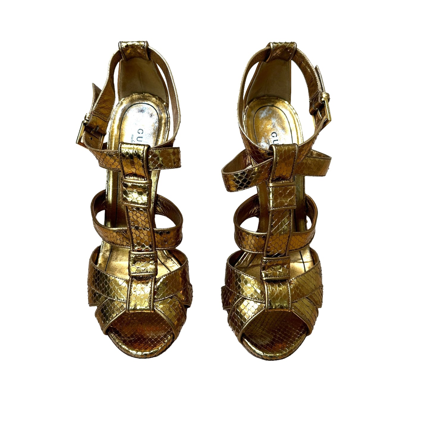 Gold Python High Heels - 7