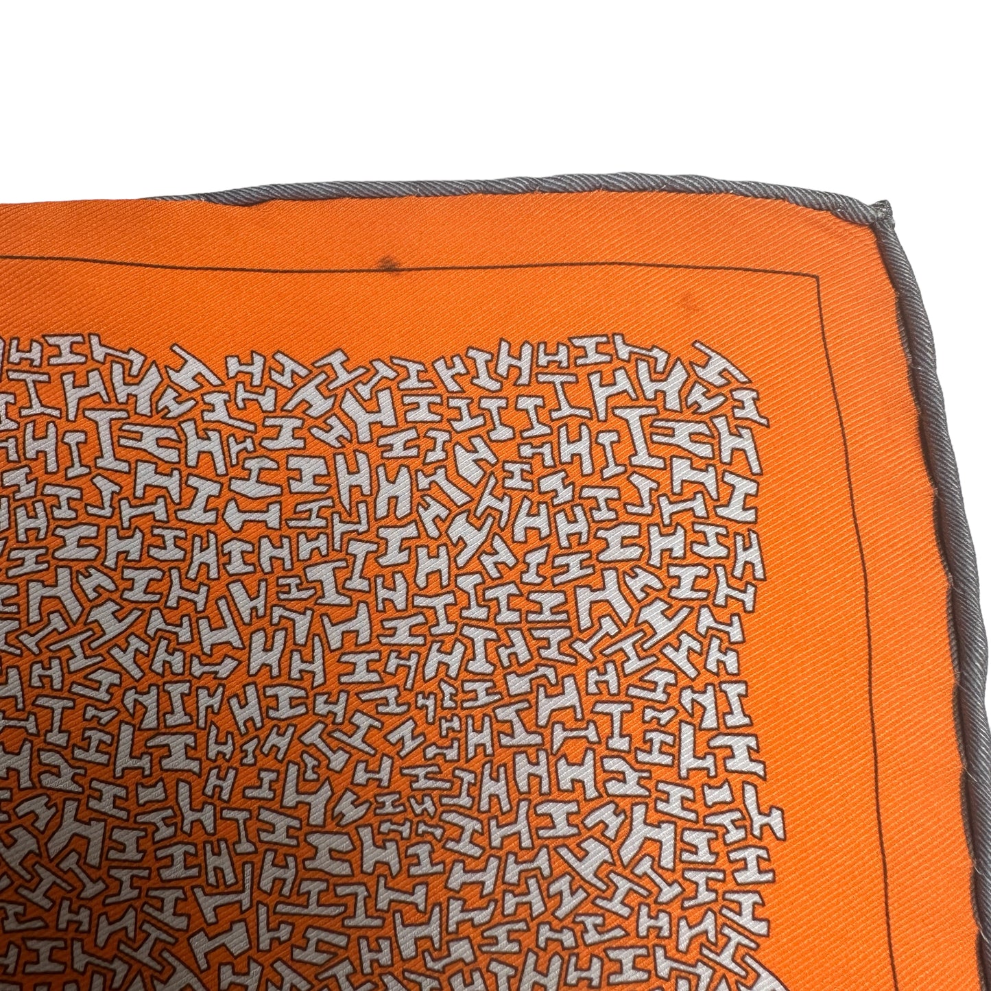 Orange Logo Silk Pocket Scarf