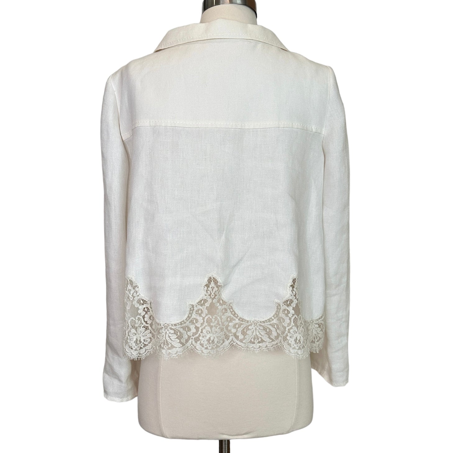 Vintage Cream Linen Jacket - L
