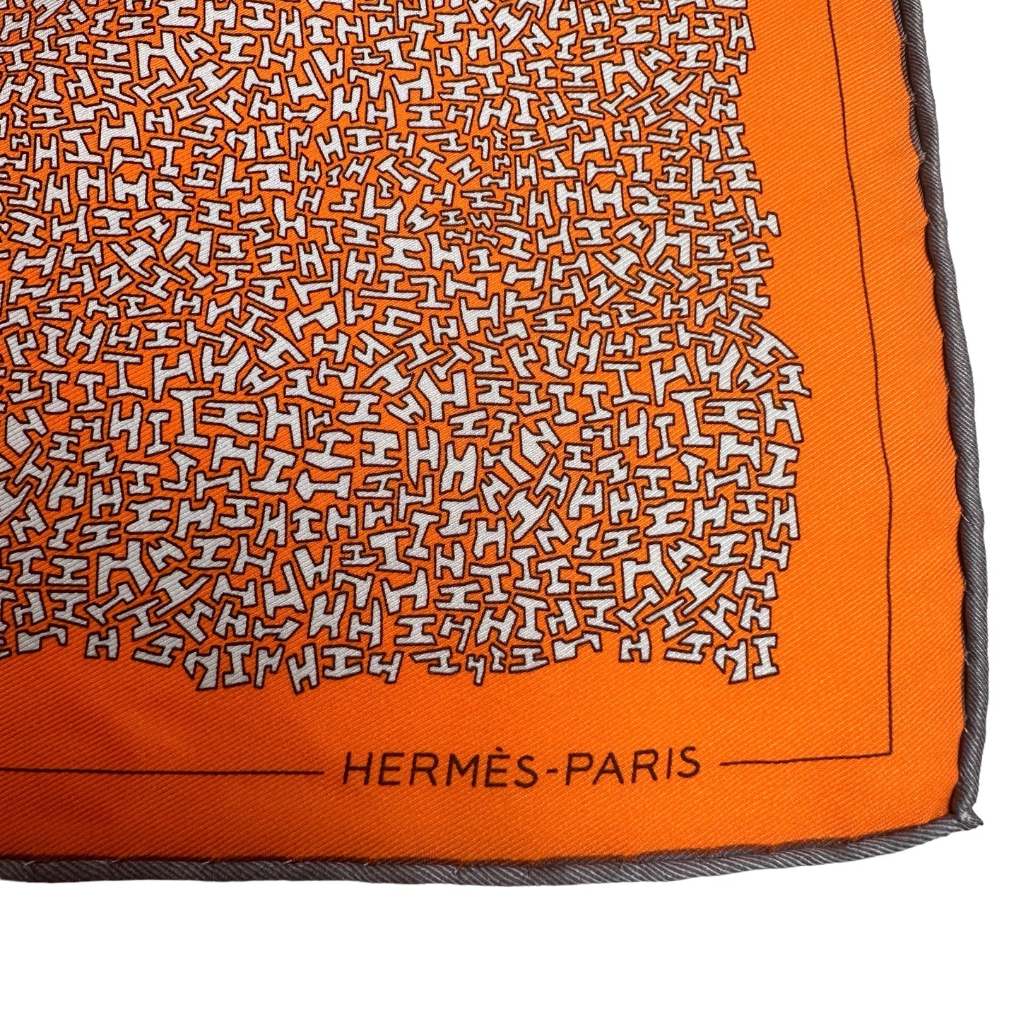 Orange Logo Silk Pocket Scarf