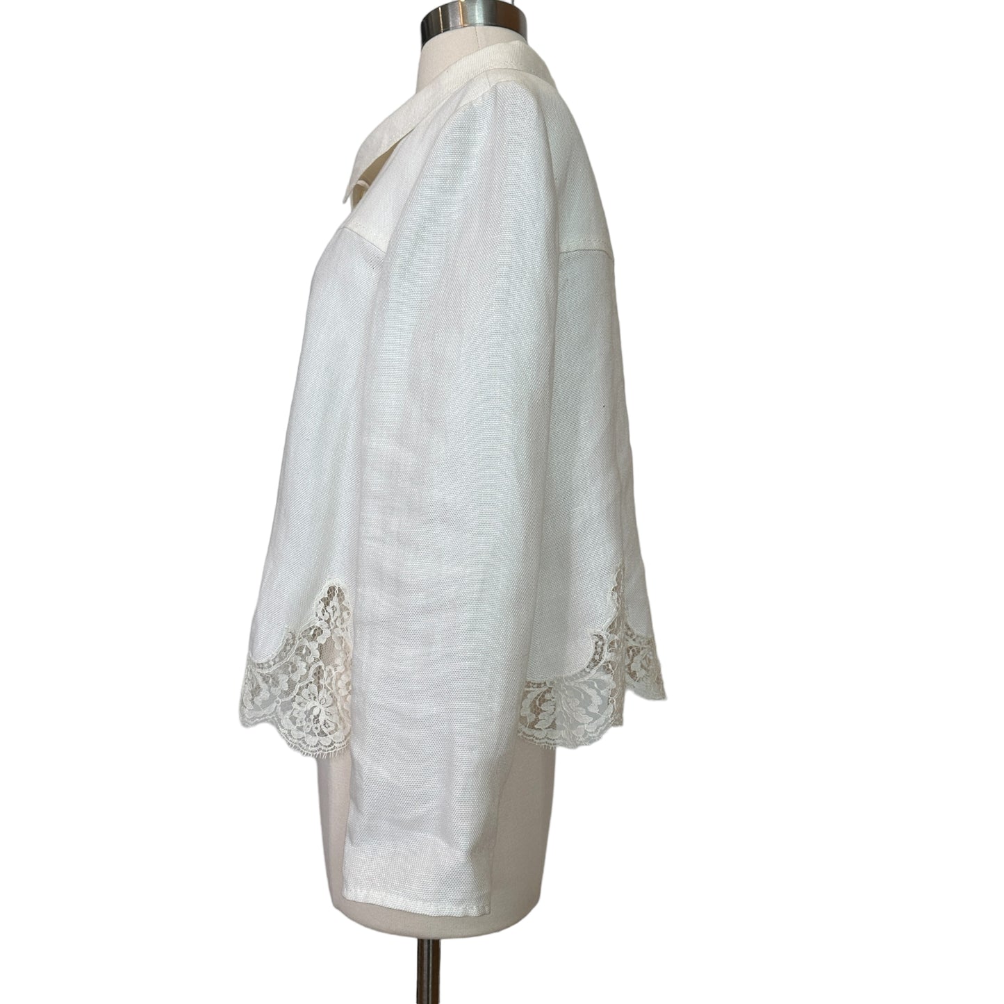 Vintage Cream Linen Jacket - L
