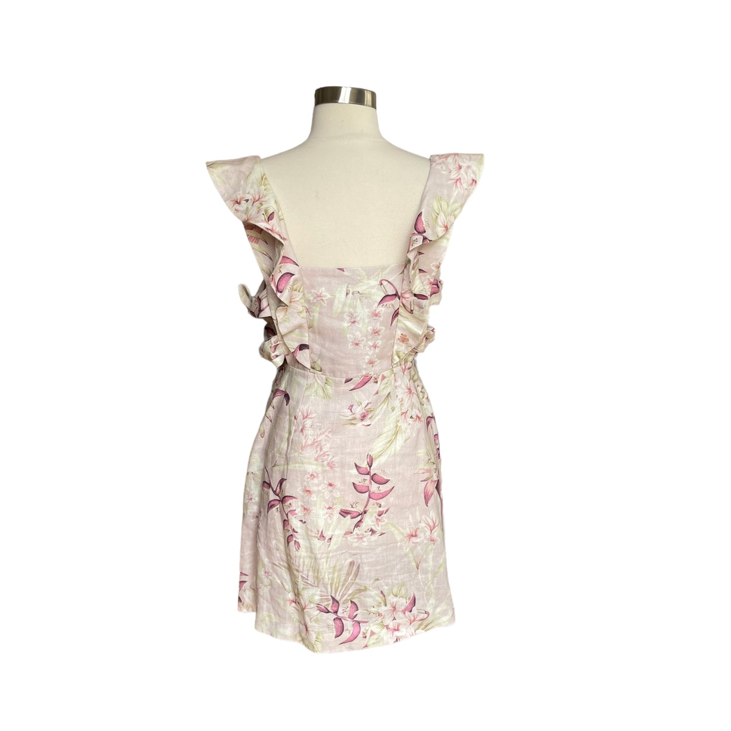 Linen Floral Side Knot Dress - 1