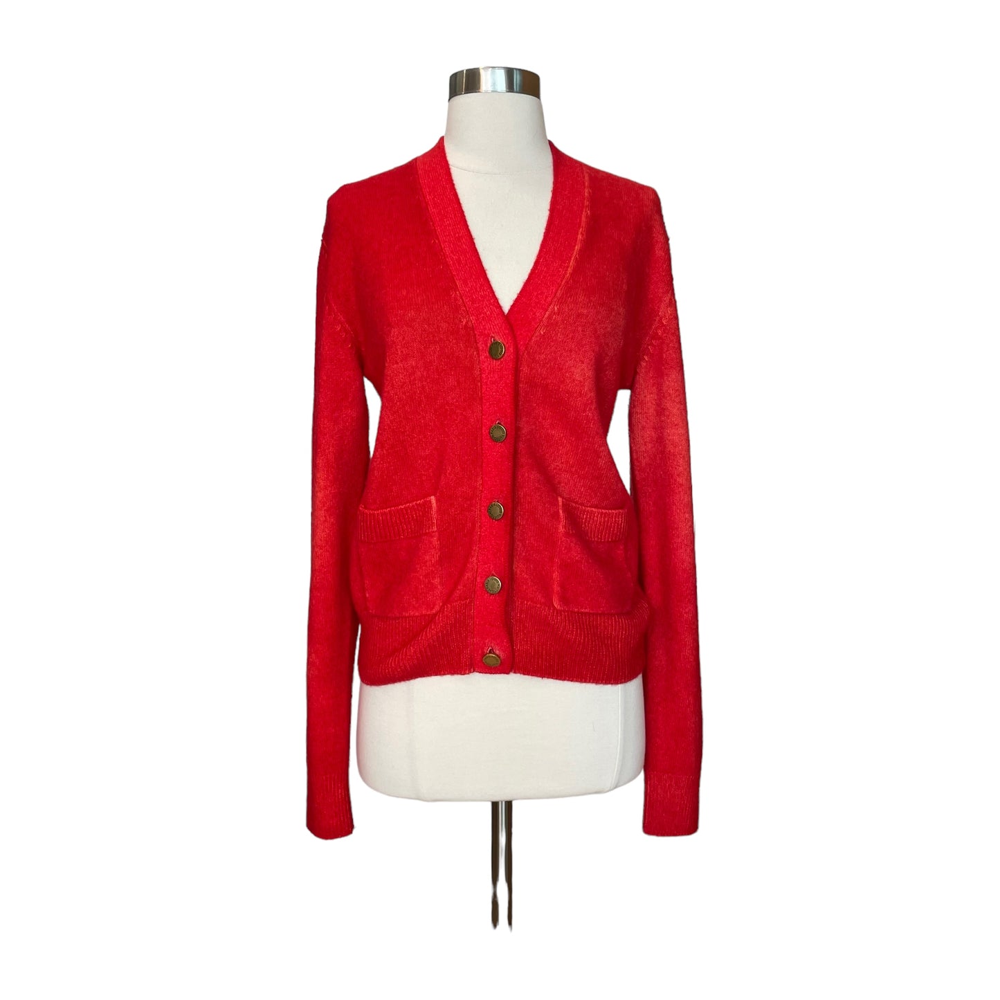 Red Cashmere Cardigan - S