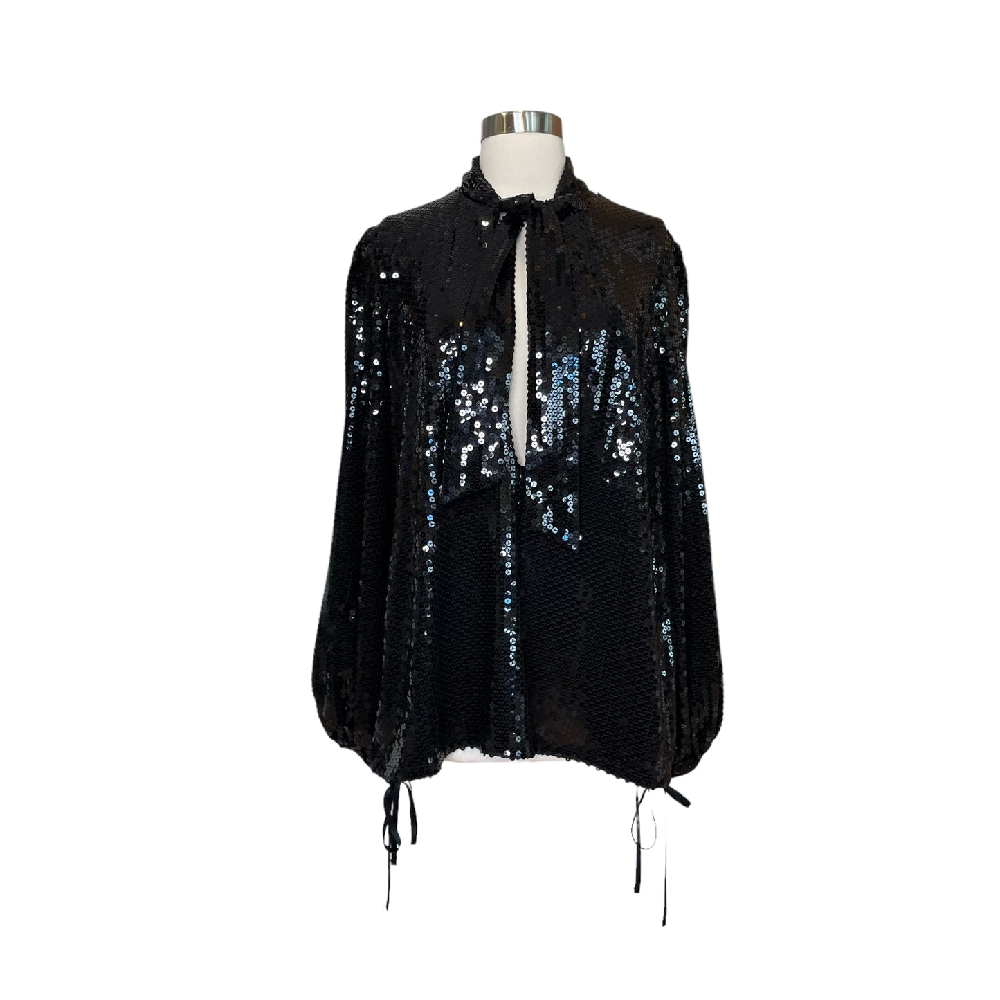 Black Sequin Long Sleeve Top - 46