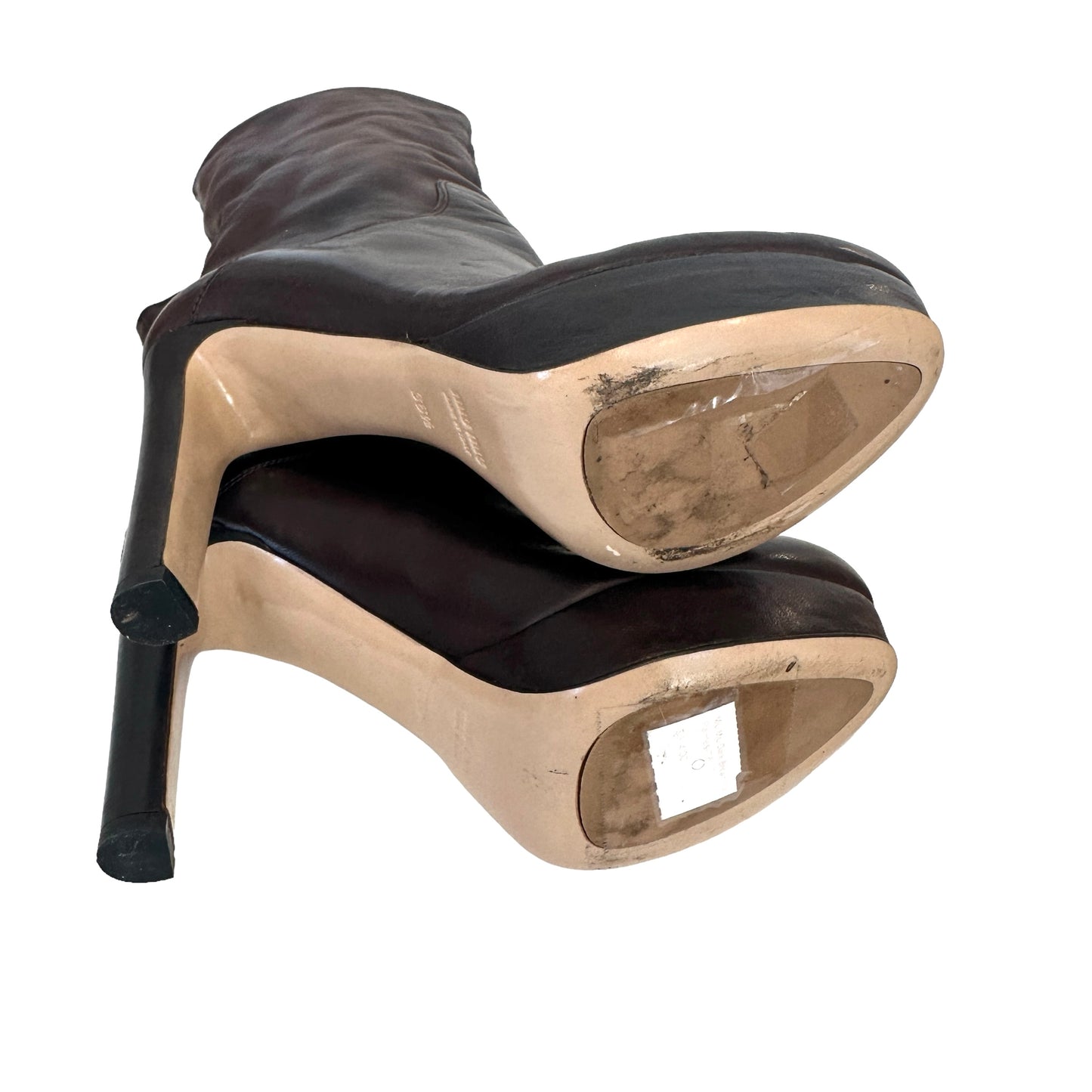 Brown Heeled Boots - 6.5