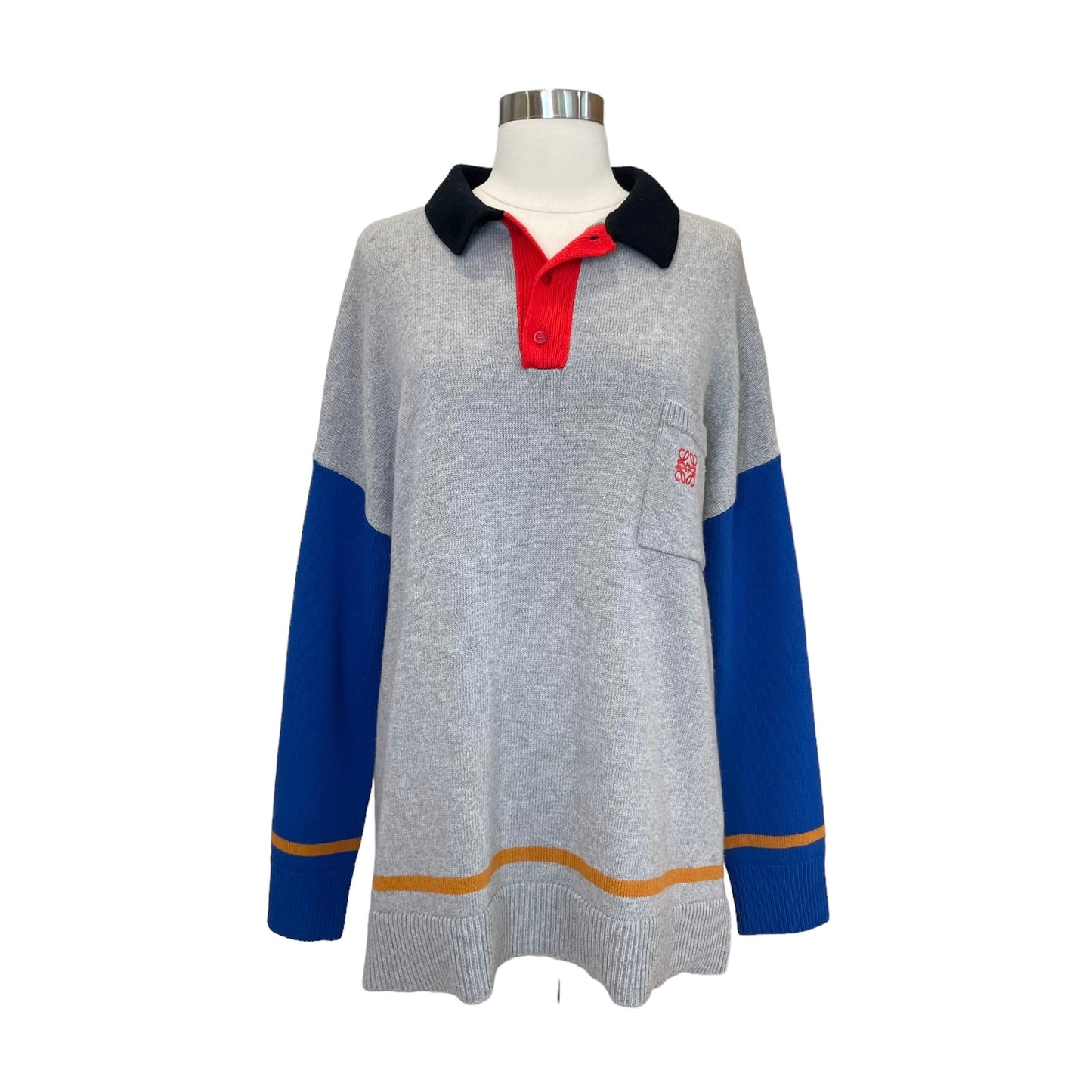 Logo Colorblock Polo Shirt - L
