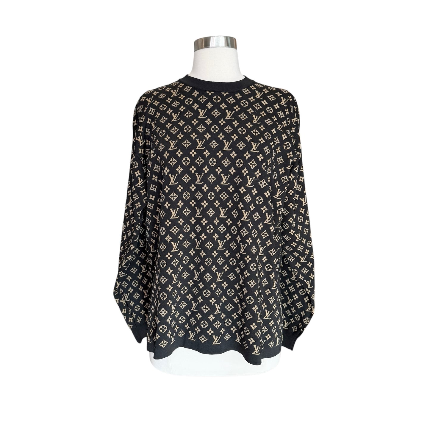 Black & Cream Monogram Sweater - M/L