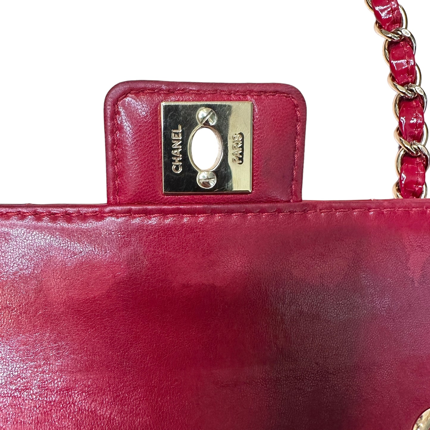 Vintage Chocolate Barre Patent Flap