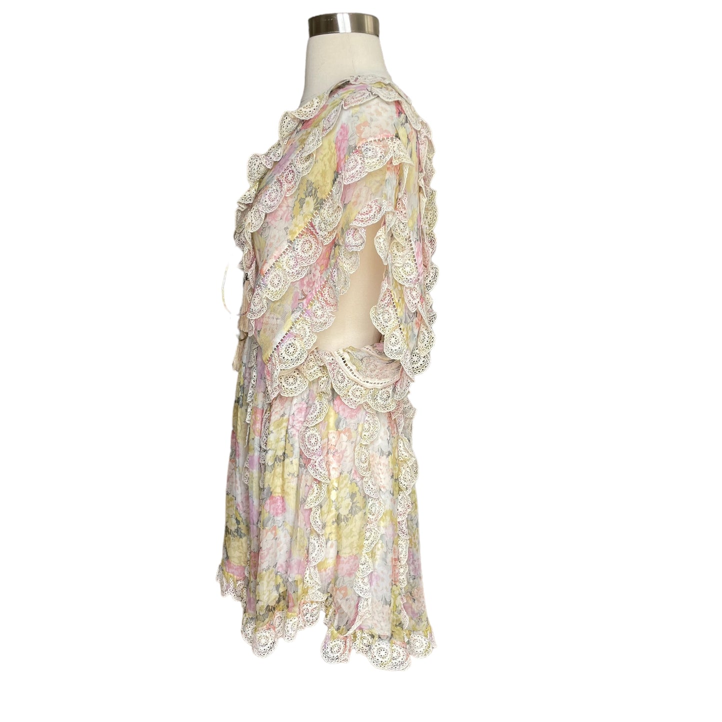 Floral & Lace Silk Dress - 2