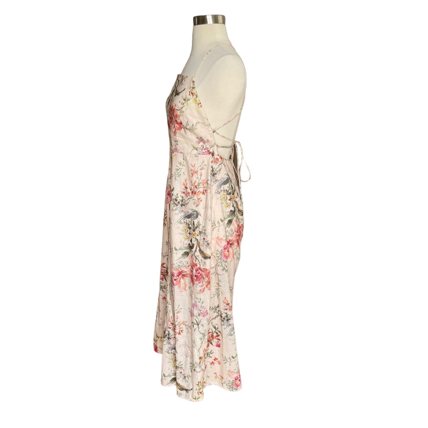 Linen Floral Maxi Dress - 1
