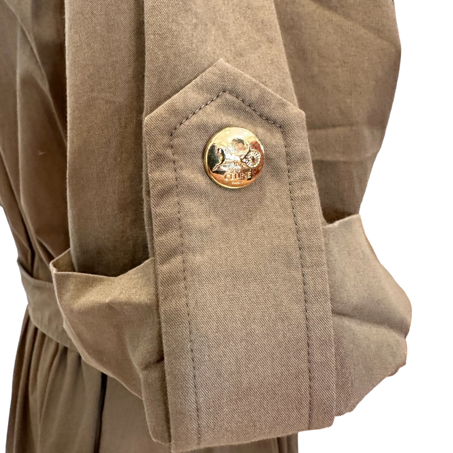 Kaki & Gold Dress - L