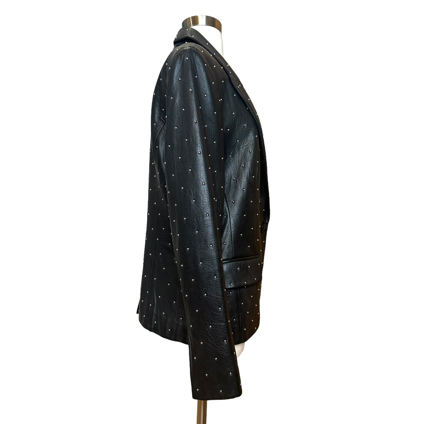 Studded Leather Blazer - L