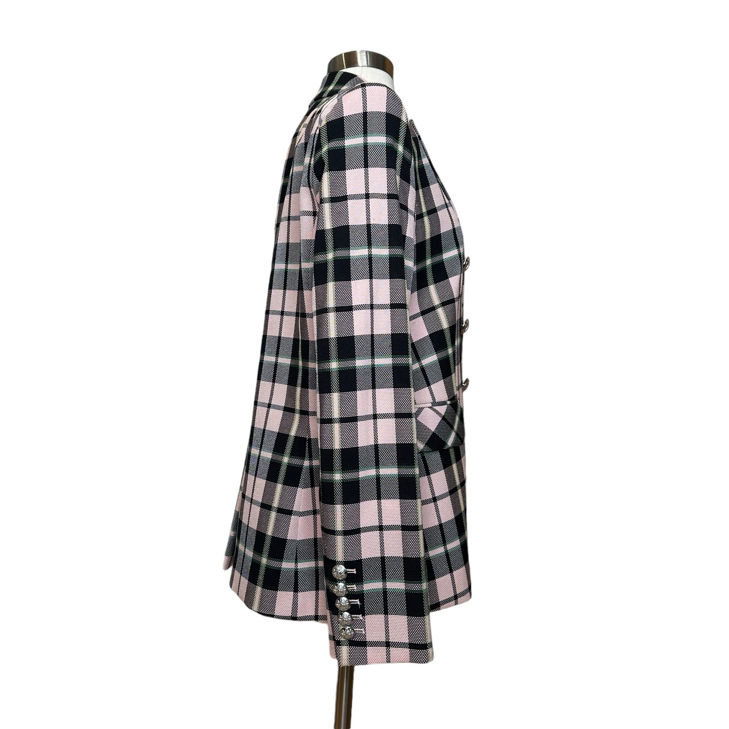 Pink Plaid Blazer - 12