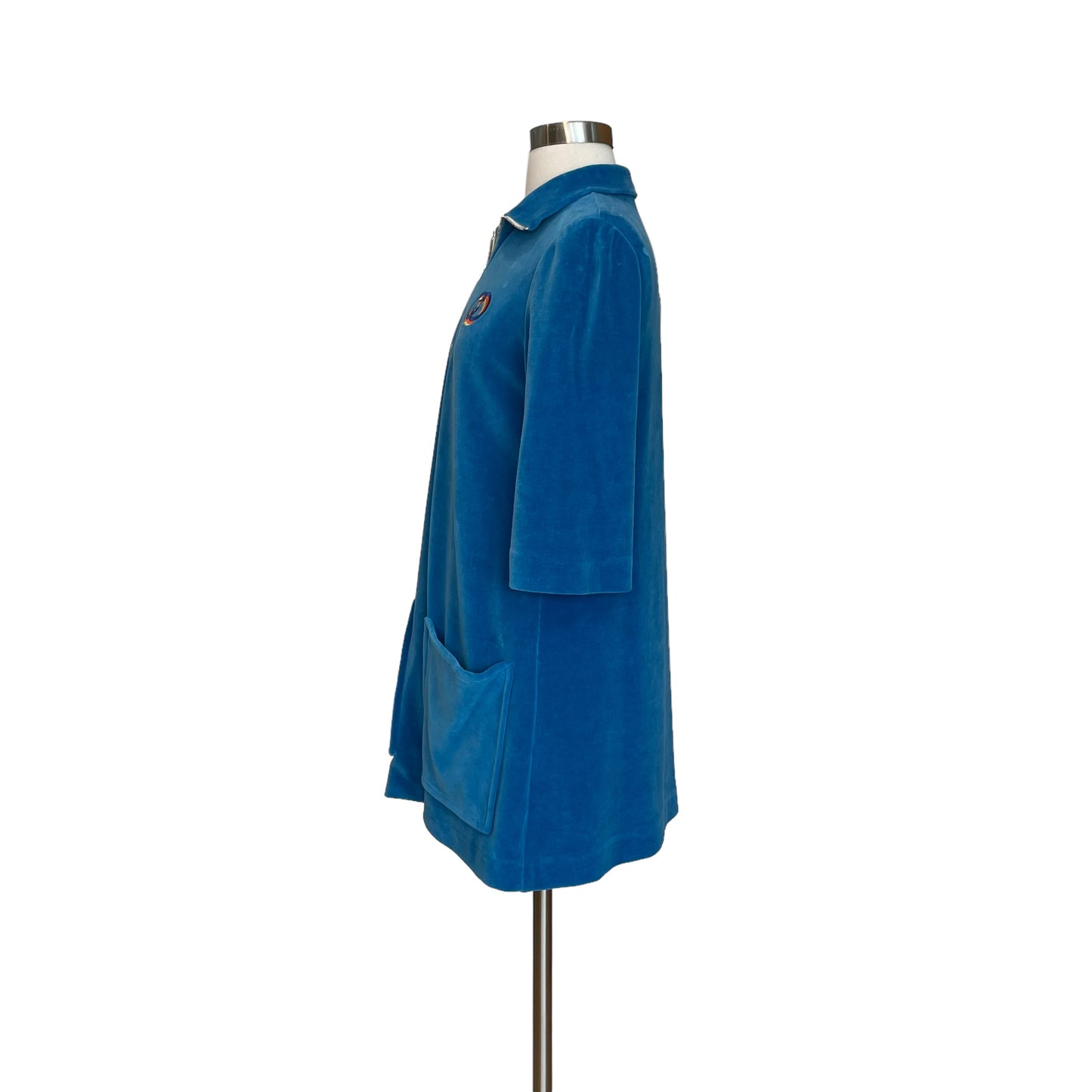 Blue Retro Quarter Zip Dress - XXS